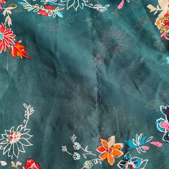 Xtraordinary Green Floral Print Short Sleeve Cardigan, M - Picture 6 of 6